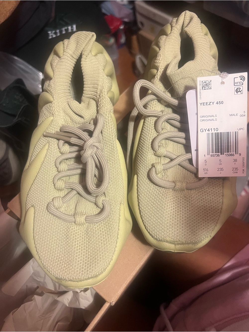 Yeezy 450 Kids Sneakers in Sulfur Tone